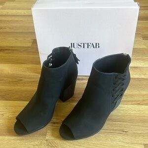 JustFab Inessa open toe booties